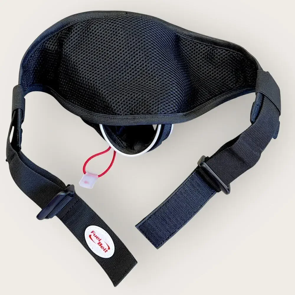 Fuel Belt Bottle Hydration Holder Zip Pouch Waist Belt Sports Stretchy Black OS